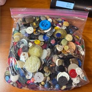 Huge Bag of Vintage Buttons Sewing Mixed Lot 3 Pounds